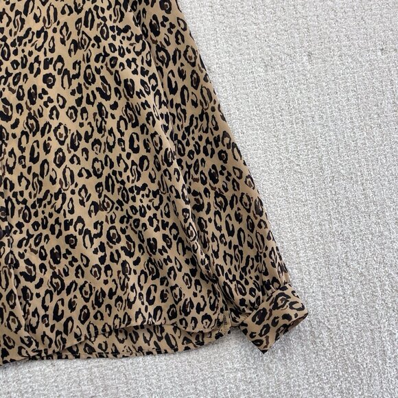 VTG Daniel Laurent Womens Blouse Sz M Animal Print Leopard AOP Sheer Canada Made - Picture 4 of 13